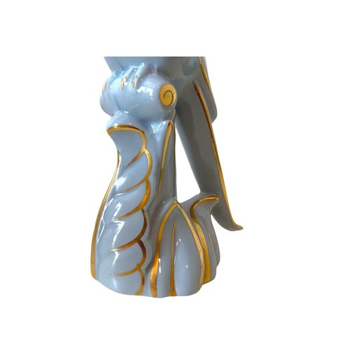 Statuine di cacatua in porcellana blu vintage metà secolo - set di 2 - Foto 4 di 10