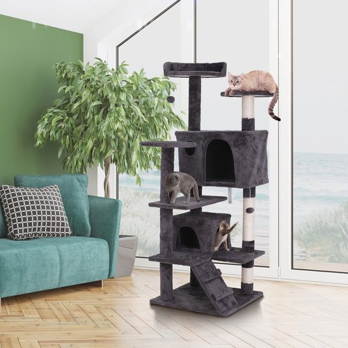 54" Cat Tree Tower for Indoor Cats Multi-Level Cat Condo Bed w/Scratching Post - Picture 7 of 19