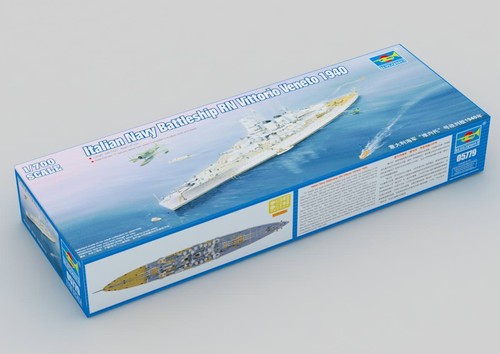 Trumpeter 05779 1/700 italienisches Schlachtschiff RN Vittorio Veneto Modell/Holzdeck - Bild 4 von 14
