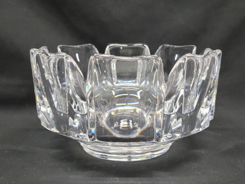 Orrefors Sweden Crystal Corona 7-1/4" Large Round Bowl Lars Hellsten Marked 5476 - Picture 3 of 24