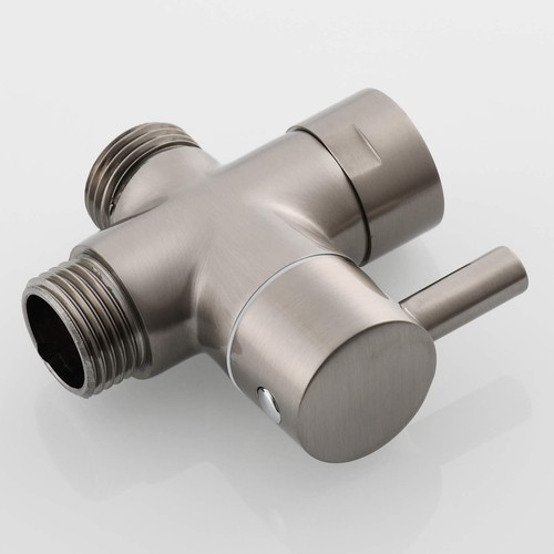 Shower Diverter Valve 3-Way G1/2" Brass Control Valve Brushed Nickel Finish - Picture 8 of 9