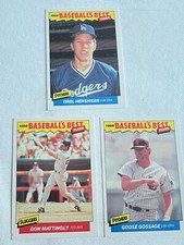 (3) 1986 FLEER BASEBALL'S BEST-GOOSE GOSSAGE #12-HERSHISER #16-DON MATTINGLY #21