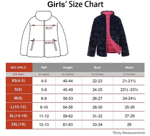 S. Rothschild Studded Puffer Jacket with Faux-Fur Trim, Girls Small 7-8 Black - Picture 4 of 9