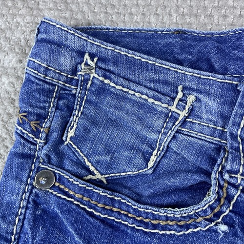 Seven 7 Womens Jeans 10 Cowgirl Capri Thick Stitch Embroidered Salvage BOHO Hot - Picture 5 of 22