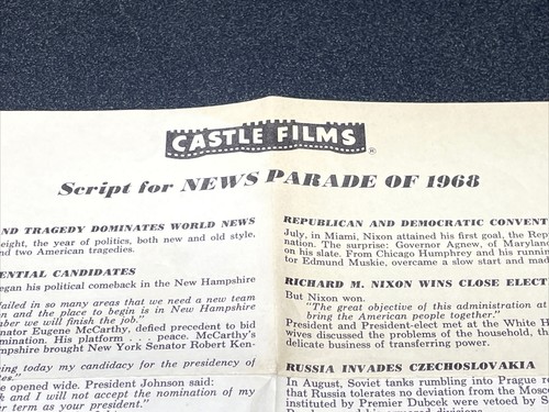 CASTLE FILMS NEWS PARADE OF 1968 - ASSASSINATION RFK MARTIN LUTHER KING HISTORIC - Picture 10 of 10