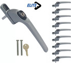 5 or 10 x UPVC Window Silver Handle Universal Espag Key 40mm