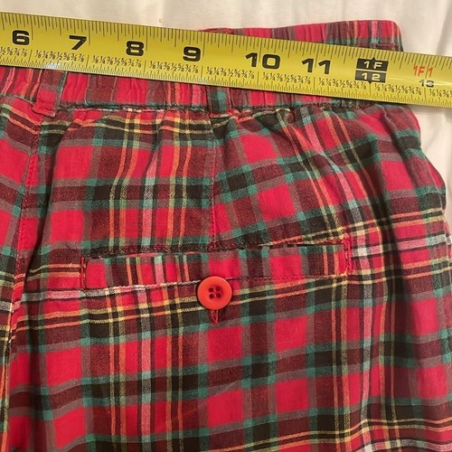 Izod Lacoste Vintage rot Schottenkaro Shorts Damengröße 6 adrette hohe Leibhöhe - Bild 5 von 12