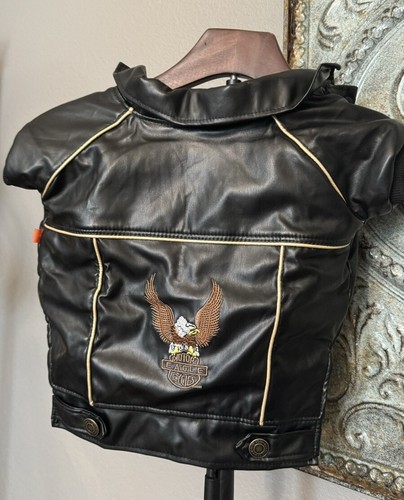 Estilo Motocicleta Cuero Perro - Linda Chaqueta Ropa con Botones Impermeable Grande - Imagen 6 de 9