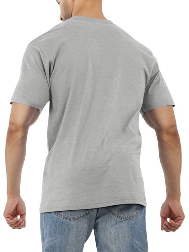 Camiseta básica informal de algodón premium liso manga corta cuello en V para hombre - Imagen 20 de 42