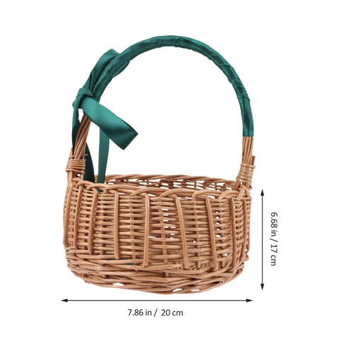 Rattan Flower Basket Woven Wicker Storage Baskets Decorative with Handle Child - Picture 6 of 12