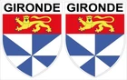 2x GIRONDE patches department 33 vinyl stickers 4x5cm coat of arms sticker