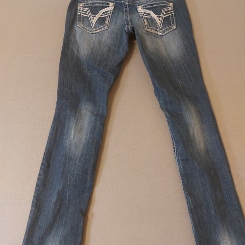 Jeans Vigoss donna 3/4 x 28 blu The Chelsea Capri lavaggio medio denim elasticizzato - Foto 10 di 13