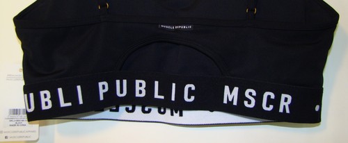 MUSCLE REPUBLIC FUNDAMENTALS BLACK ATHLETIC SPORTS BRA NEW SIZE XXL A113 - Picture 6 of 6