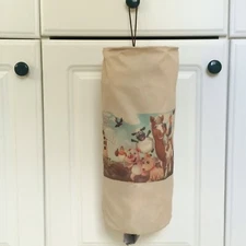Farm PLASTIC GROCERY BAG DISPENSER HOLDER STORAGE POLYESTER Beige 15" x 6" 