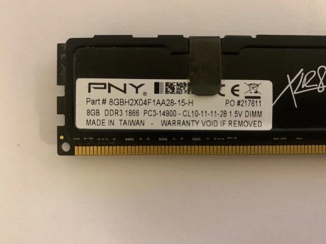 PNY 8GB DDR3 1866MHz PC3-14900 1.5V 8GBH2X04F1AA28-15-H - Image 2 of 2