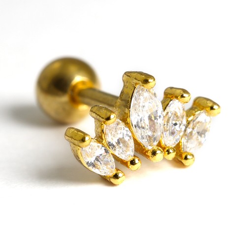 Gem Crystal Ear Cartilage Helix Ring Bar Stud Ear Cuff Climber Piercing Earring - Picture 48 of 268