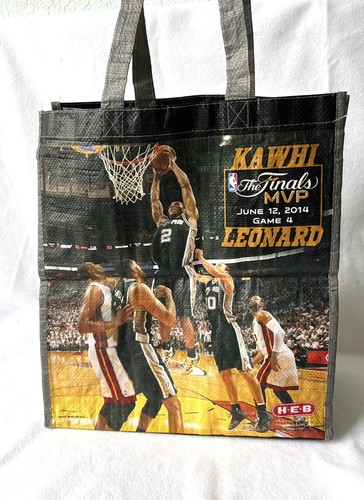 HEB Reuseable Bag NBA San Antonio Spurs Kawhi Leonard MVP June 2014 The Finals l - Picture 4 of 11