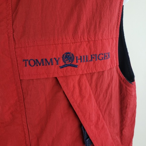 Tommy Hilfiger Reversible Red Blue Polyester Size Medium Repair - Picture 2 of 11