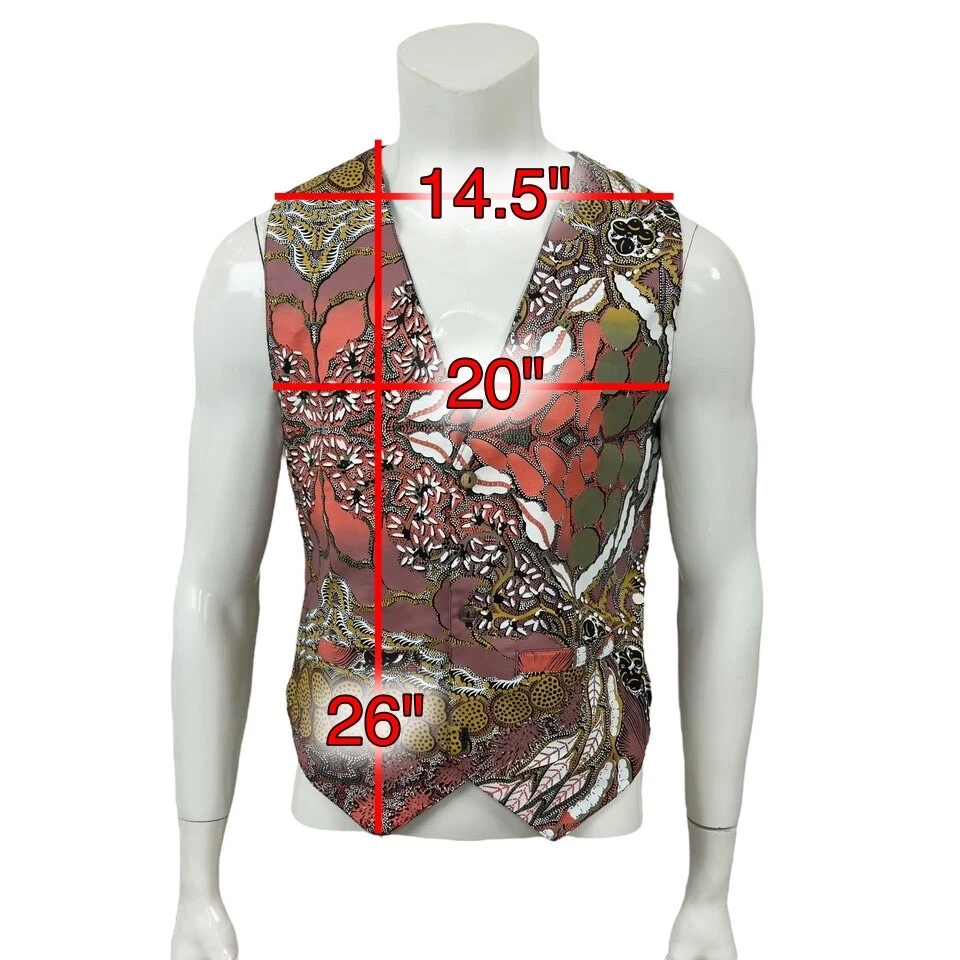 Jammin Handprints Bush Tucker (Black) 100% Cotton Vest Men’s Medium - Image 3 of 4