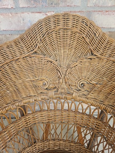 Vintage Childs Wicker Rattan Victorian Style Rocking Chair - Picture 5 of 22