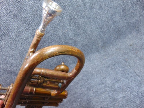 Vintage Conn Trumpet Victor PLAYS WELL! Elkhart 1930s Opera Glass Tuning Patina - Picture 20 of 22