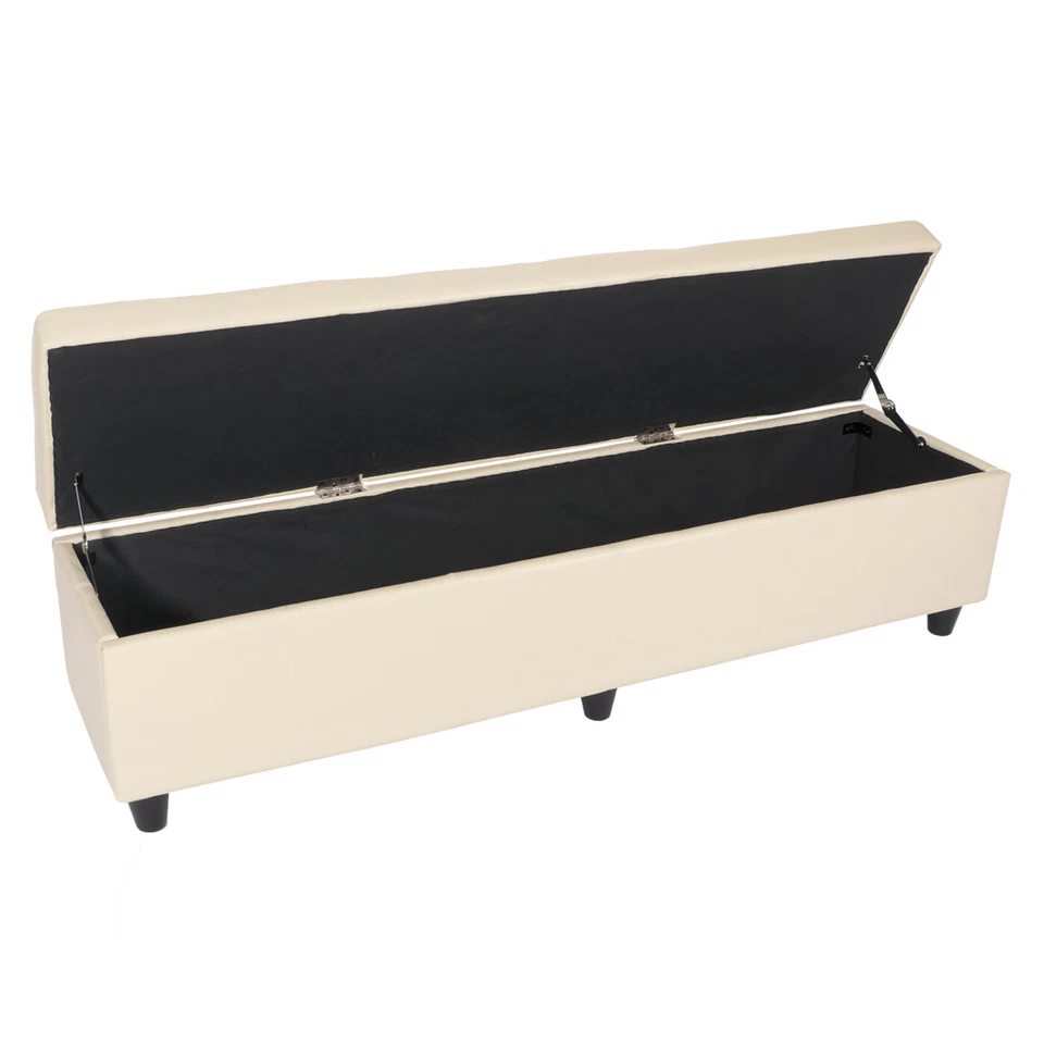 Aufbewahrungstruhe Truhe Kriens XXL Kunstleder/Leder,creme,schwarz,rot,weiß,grau - Bild 4 von 4