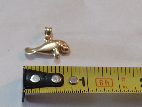 14K Gold Manatee Pendant - Picture 4 of 6