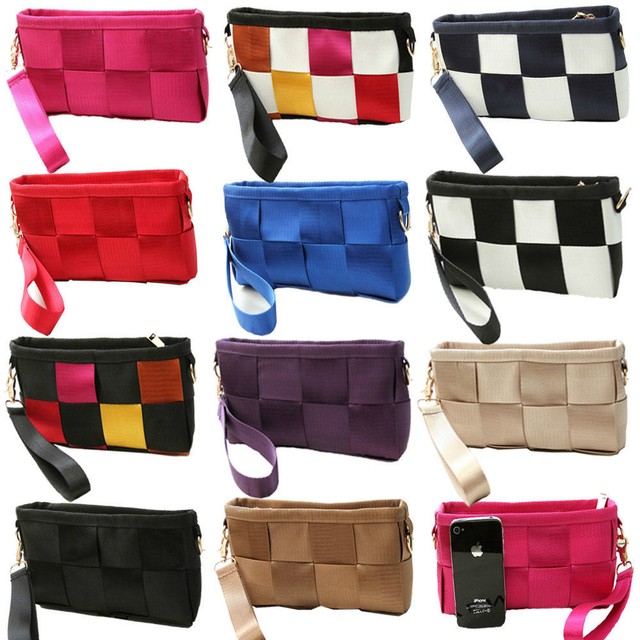 SMALL HANDMADE NYLON SEATBELT COLORFUL SHOULDERS MESSENGER WEAVE HANDBAGS BAGS
