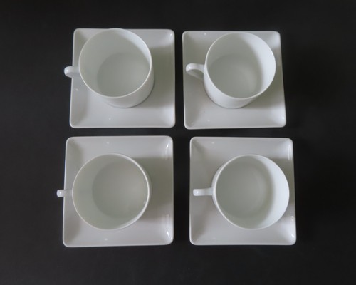 Set 4 tazze e piattini quadrati Apilco Zen - 8 pezzi perfetti - Foto 2 di 6