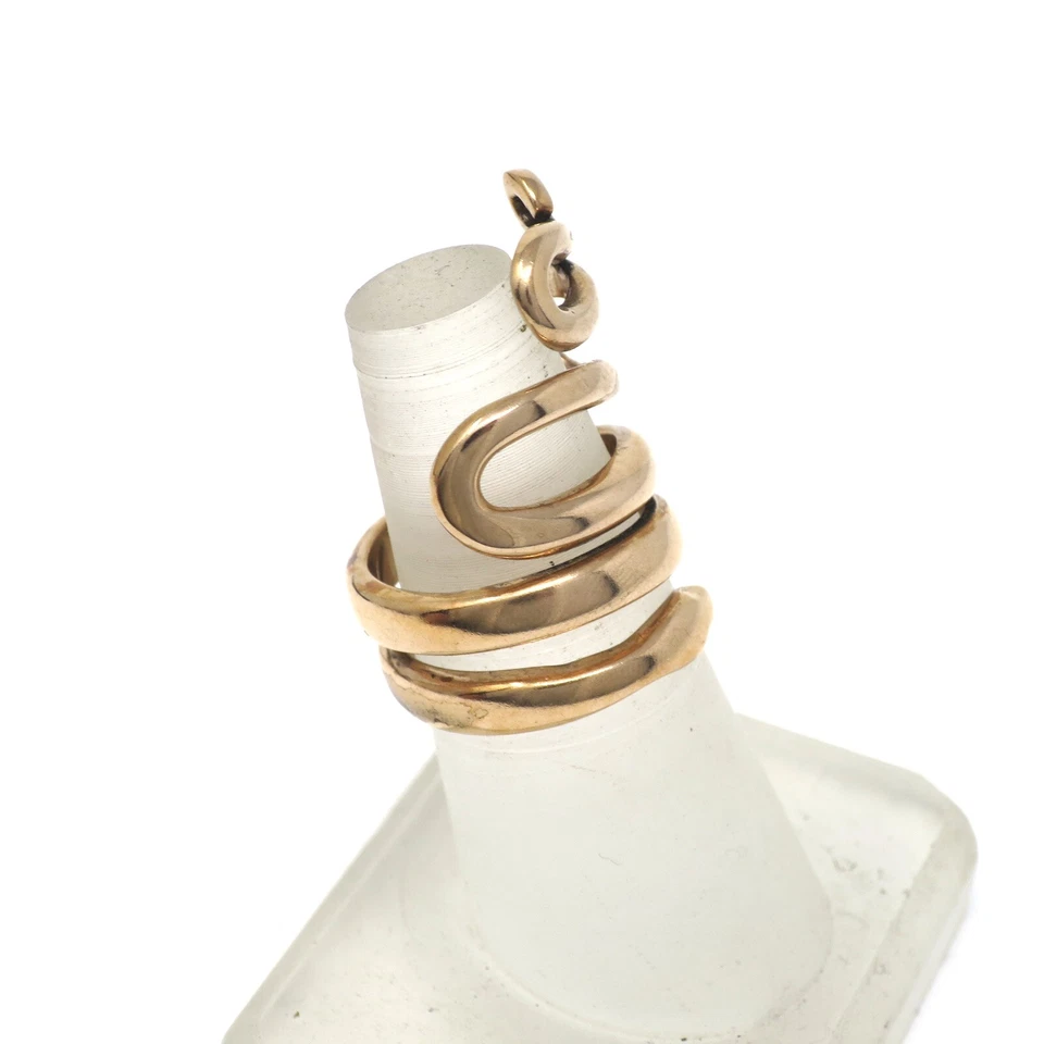 Anillo Serpiente Serpiente Envoltura Larga Latón Bali Oro Rosa Hecho a Mano Talla 7-7.5 01 Foto 4 de 4