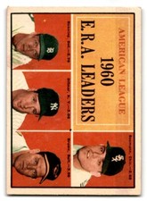 1961 Topps AL ERA Leaders #46 Jim Bunning VG/EX Yankees White Sox Tigers