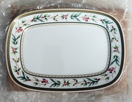 Fitz & Floyd Winter Holiday Porcelain Snack Tray NIB - Picture 4 of 6