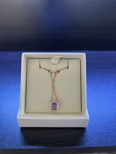 Swarovski Millenia necklace Octagon cut, Purple, Rose gold-tone plated 5640291