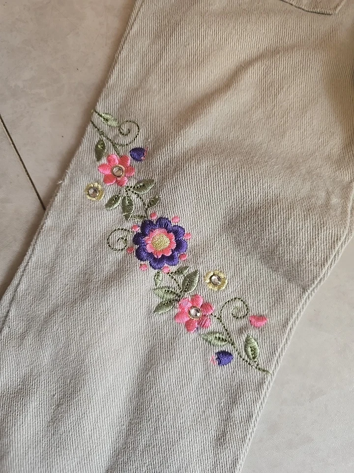 Pantalones De Colección Nickelodeon Jr Denim Tostado Bordados Dora la Exploradora Niñas Talla 5 Foto 4 de 4