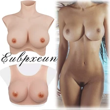 Realistic Silicone Breast Forms Breast Plate Fake Boobs C-G Cup For Crossdresser