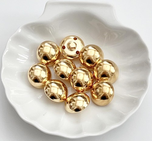 10PC Gold Simple Dome Metal Buttons Sew on Buttons 23mm - Picture 3 of 4