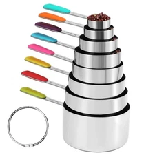 Stainless Steel Measuring Cups Set (8Cups) Large