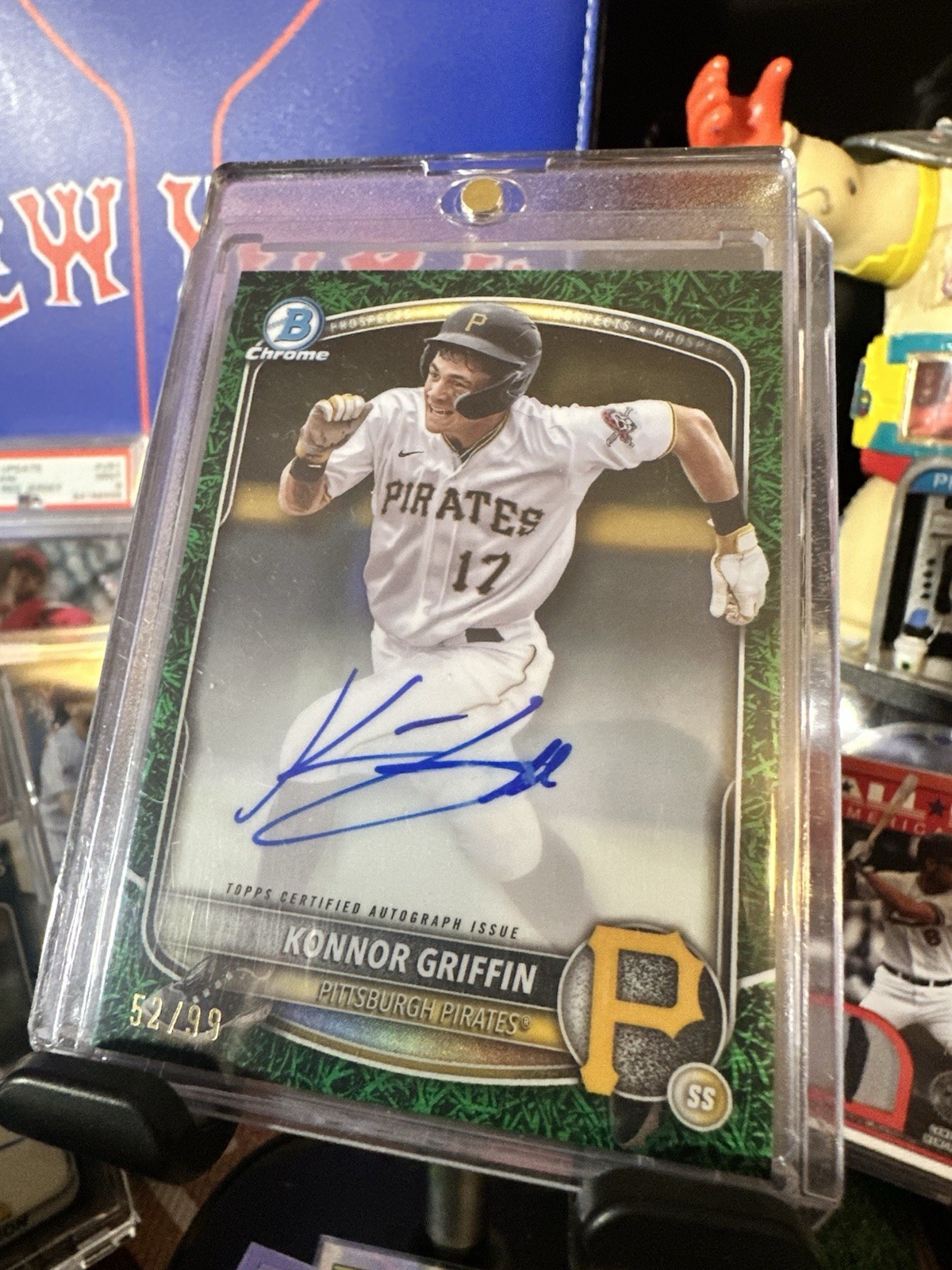 2025 Bowman KONNOR GRIFFIN Chrome Green Grass Prospect Auto /99 Pirates CPA-KG
