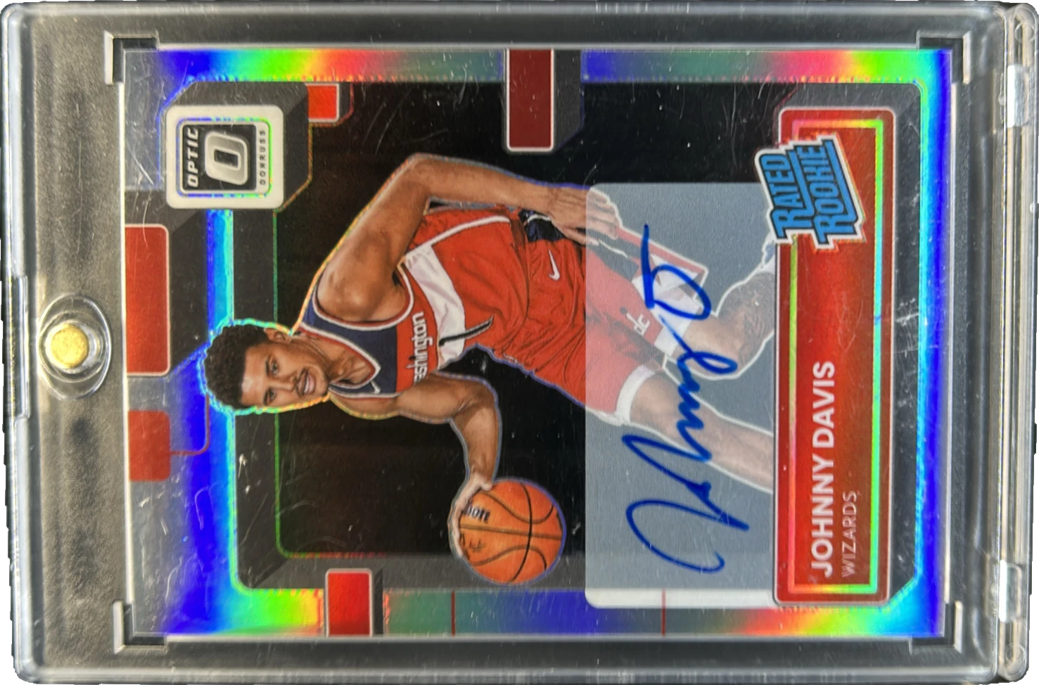 2022-23 Donruss Optic Johnny Davis Rated Rookie Holo RC Auto #206