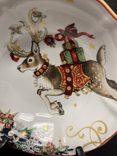 Williams Sonoma Twas the Night Before Christmas Bowl Soup Cereal Coupe Reindeer - Picture 2 of 5
