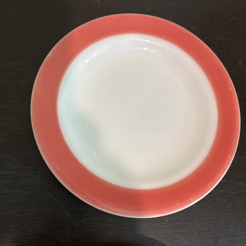 Vtg PYREX Pink Flamingo White Milk Glass Salad/dessert Plate 6 3/4" Set Of 4 - Picture 4 of 6