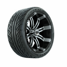 Set of 4 GTW 14" Machined/Black Golf Cart Wheels  205/40-R14 Street Tires