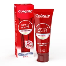 Colgate Optic White Renewal Teeth Whitening Toothpaste, Mint, 3 oz Tube