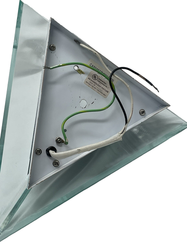 Vintage Illuminating Experiences Chrome Pyramid Wall Sconces (Set of 2) • Lucite - Picture 5 of 12