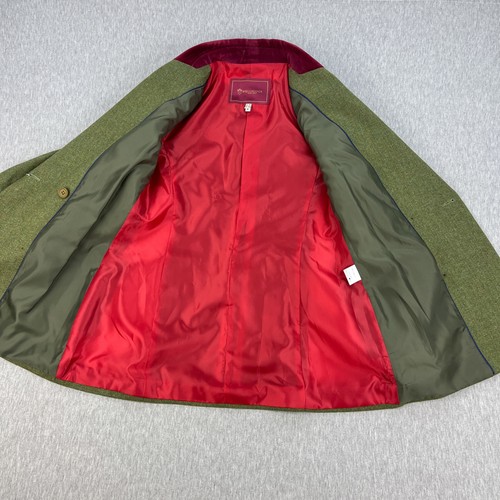 Welligogs Hampton Merlot Jacket Womens 8 Green Wool Contrast Velvet Collar NEW - Picture 8 of 15