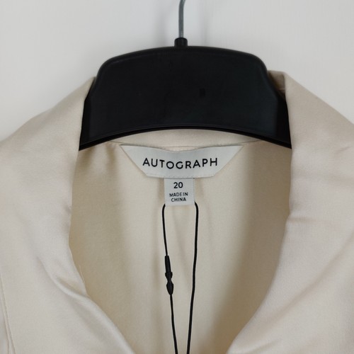 M&S Autograph Size 20 Ivory Silk Pintuck Front Long Sleeve Blouse *NEW DEFECTS* - Picture 6 of 11