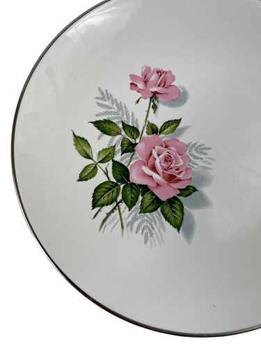 Taylor Smith Taylor Summer Rose Platinum Bread Plates 6.5 Inch - Picture 2 of 7