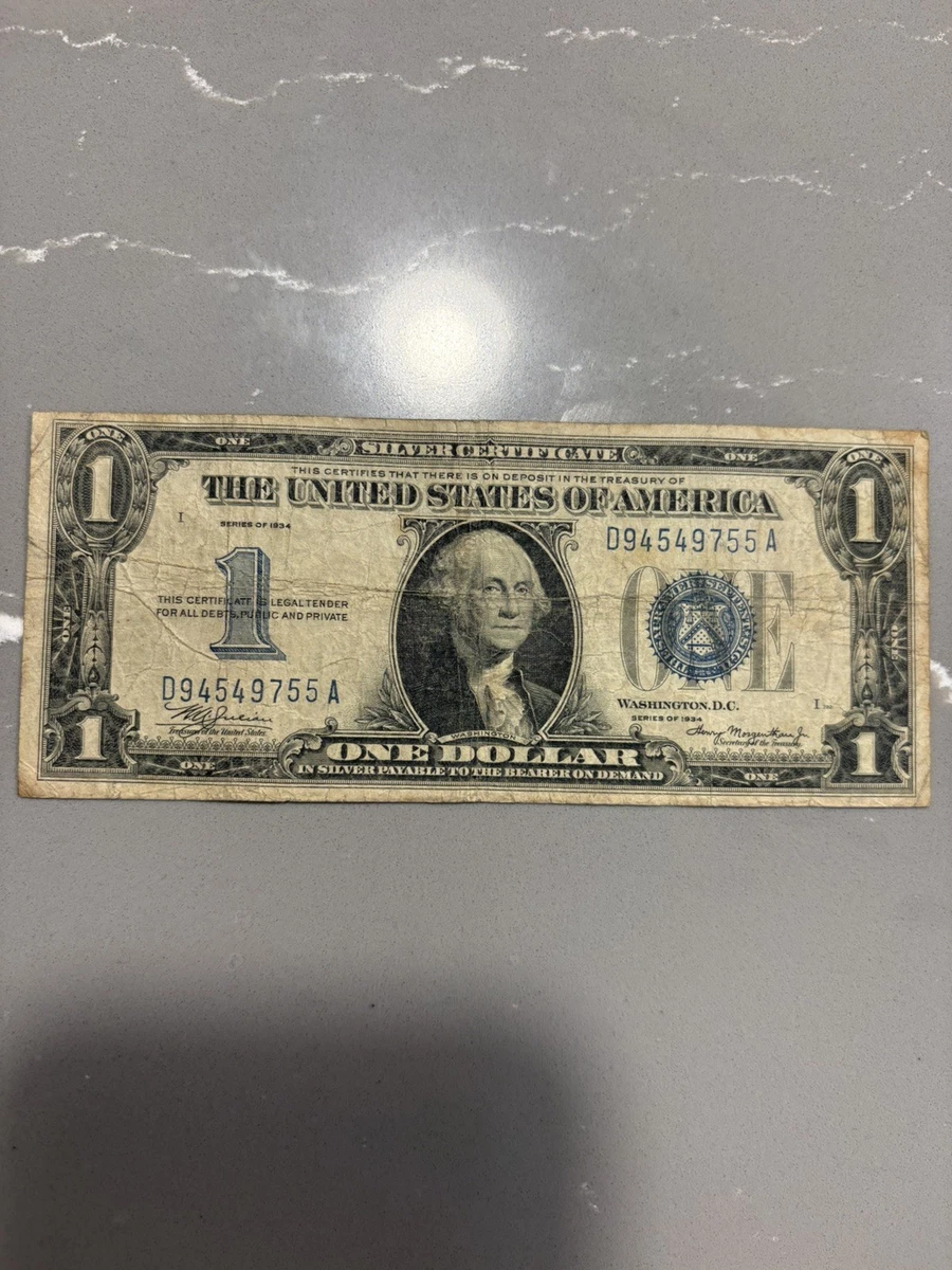 1934 One Dollar Silver Certificate for sale | eBay