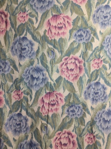 Lady Pepperell Pink Blue Floral Percale Flat Sheet Cotton Cottagecore 90 X 102 - Picture 6 of 7