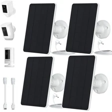 4-Pack 5W Solar Panels for Security Cameras with 360° Adjustable Mounting -